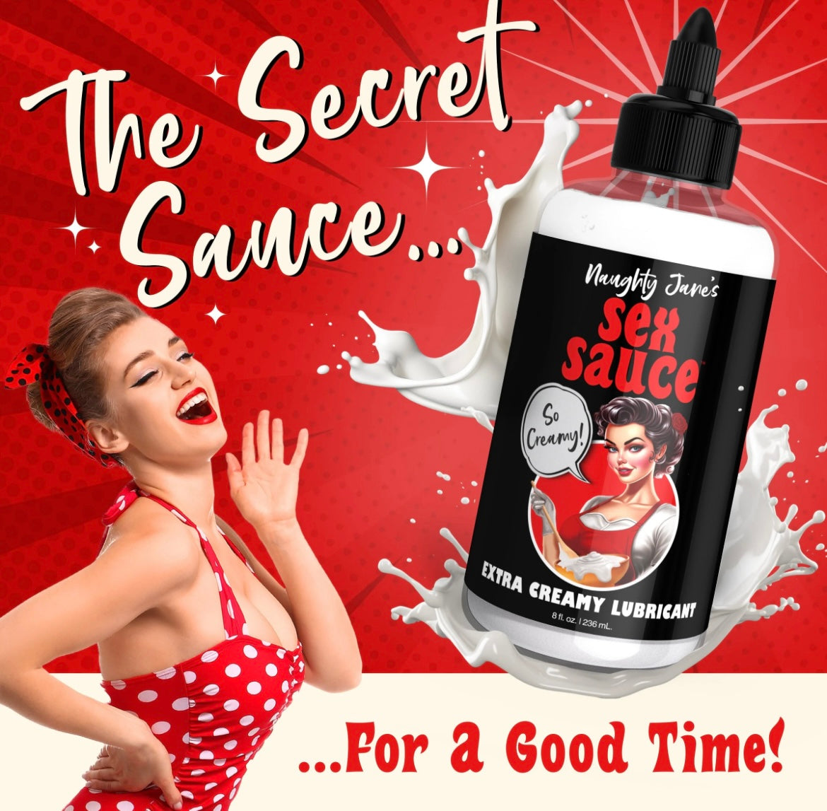 Naughty Jane's Sex Sauce Extra Creamy Lubricant - 8oz