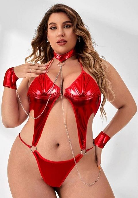 Plus Size Chain Me Up Teddy Set